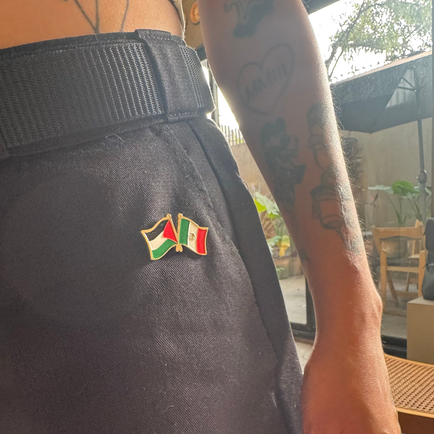 Pin de Palestina y México